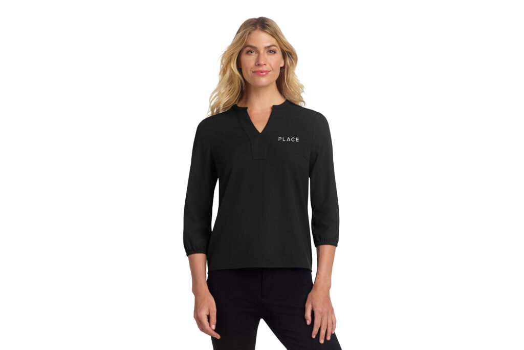 PLACE | Mercer+Mettle® Women's Stretch Crepe Long Sleeve Camp Blouse